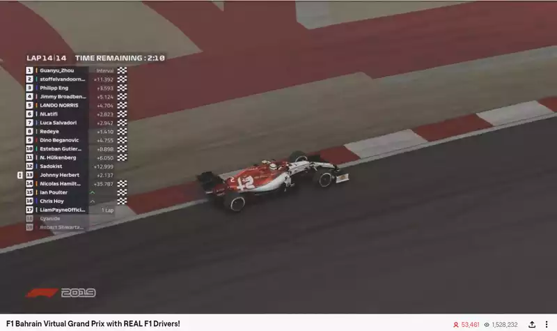 F1's cancelled Grand Prix series is streamed on Twitch.