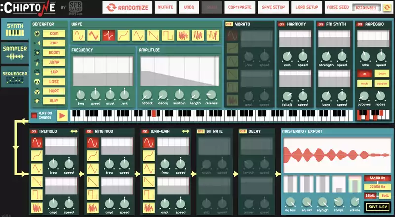 Use this great tool to create sound effects for your games.