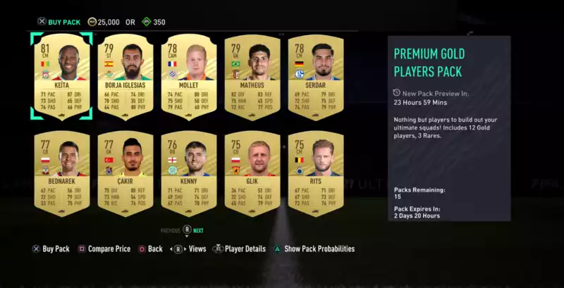 The contents of FIFA's loot boxes can now be viewed before purchase.