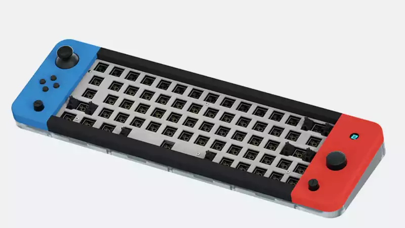 Enthralled with the Nintendo Switch-inspired mechanical keyboard.