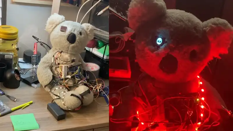 This ChatGPT-powered koala robot has a "Five Nights at Freddy's" vibe.